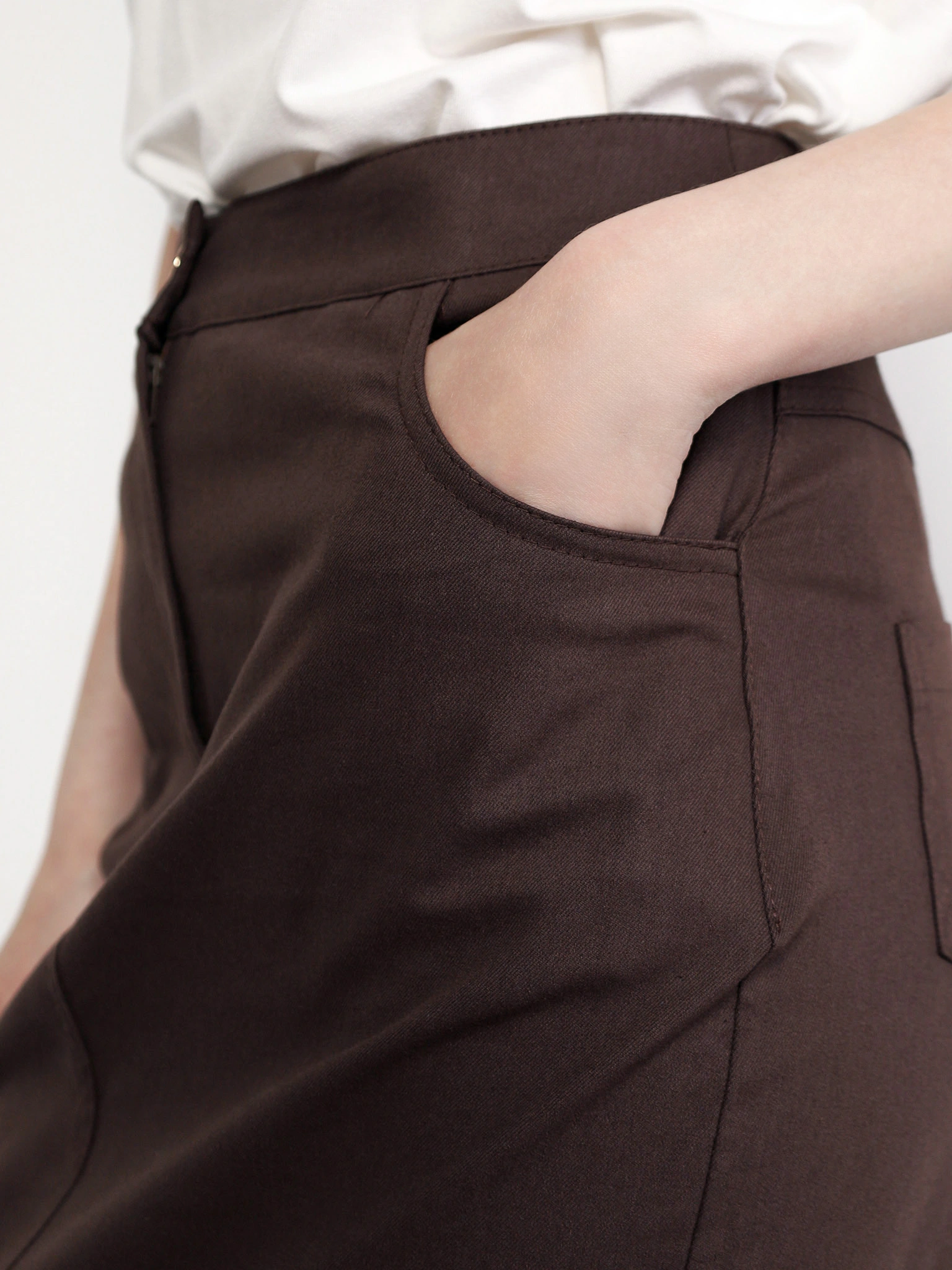 Юбка темно-коричневого цвета из смесового хлопка